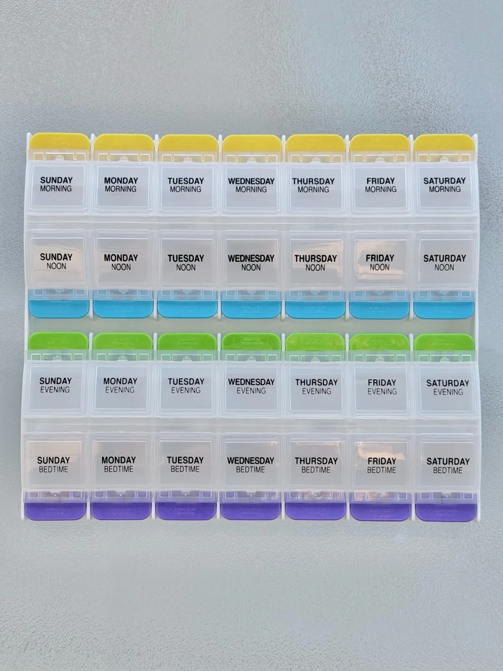 Ezy Dose Medtime Planner 7-Day Weekly/Push-Button Pill Organizer